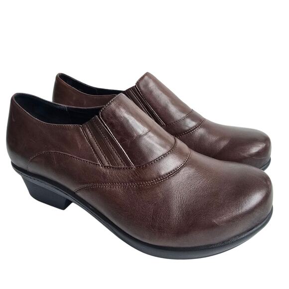 Abeo Colbie Clogs Size 8.5 Brown Leather Comfort Heels Slip Resistant Shoes - Picture 3 of 15